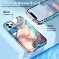 thumbnail image 5 of CASEFIV for iPhone 12 Pro Max Case,Marble Pattern Heavy Duty Shockproof Full Body Protective Women Girls Cover for iPhone 12 Pro Max, Blue Gray, 5 of 7