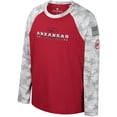 thumbnail image 2 of Youth Colosseum Cardinal/Camo Arkansas Razorbacks OHT Military Appreciation Dark Star Raglan Long Sleeve T-Shirt, 2 of 4