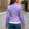 thumbnail image 6 of qolati Blazers for Women Business Casual Long Sleeve Lapel Open Front Suit Jacket Lightweight Button Cropped Work Blazer Coat Purple L, 6 of 10