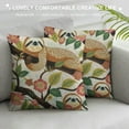 thumbnail image 3 of ONETECH Sloth Throw Pillow Cover Funny Sloths Hanging On The Tree Includes Mother with Baby Decorative Pillowcase for Sofa and Bed Couch, 3 of 5
