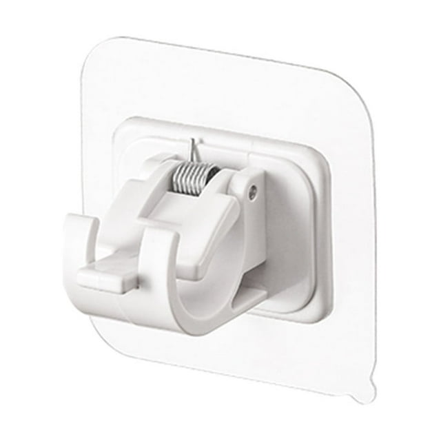 No No Brackets for Curtain Rods Over Blinds 2Pc Punch-Free Pole Hook Towel Bar Clip Curtain Rod Hanger Bracket Fixing Clip Curtain Brackets for Curtain Rod Curtain Hooks for Curtain Rod