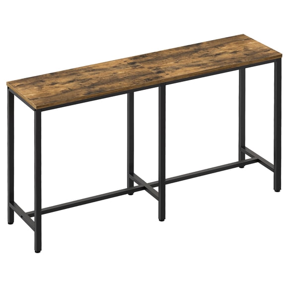 Rustic Brown Black 70.8 Inch Counter Height Bar Table Rectangular High Top for Kitchen Living Room Entryway