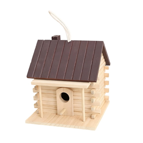YingYouFu Wooden Bird House, Hanging Birdhouse for Outside, Garden Patio Decorative Nest Box Bird House for Robin Budgie Swallow Little Sparrow or Medium Size Birds (7.09 * 6.30 * 6.69 inch)
