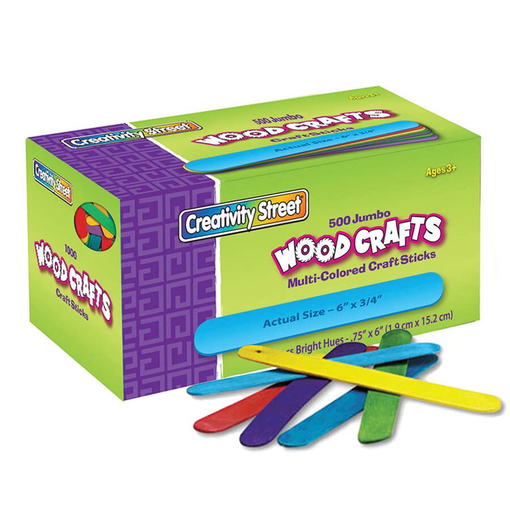 Jumbo Craft Sticks, Bright Hues, 500/Pack