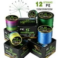 thumbnail image 2 of 12 Strands/8 Strands/4 Strands Fishing Line 550M 350M 150M Multifilament PE Braided Fishing Line Saltwater 4 strand Blue 550M 0.14MM 28.4LB, 2 of 6