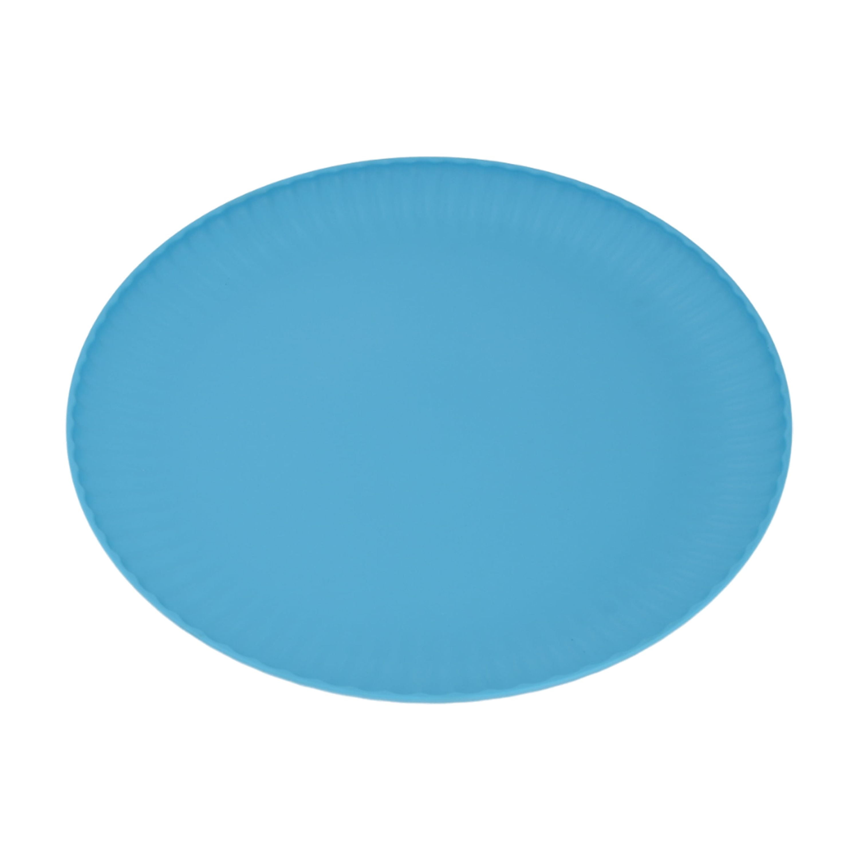 Mainstays Round Plastic Ribbed Plate, 10.5", Blue