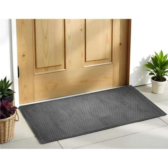 HomeRoots 573981 36 x 59 in. Black Rubber Outdoor Door Mat