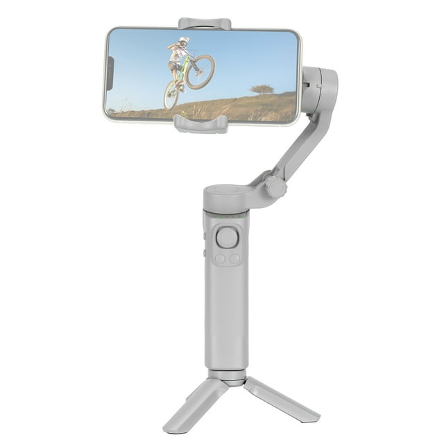 Foldable Gimbal Stabilizer for Smartphone 3-Axis Phone Gimbal Anti-Shake Phone Vlog Stabilizer Max.260g Load Horizontal Vertical Modes Face Tracking Zoom Timelapse with Mini Tripod Replacement for