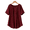 Wine Red, variant on Women Plus Size Tops Short Sleeve Summer Floral Print Blouses Round Neck Loose Casual Bohemian Flowy Shirts 1X-5X