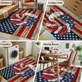 thumbnail image 6 of U.S. Flag Eagle Feather Washable Area Rug 4 x 6 ft Independence Day Red Wood Striped Vintage, Soft Non Slip Rugs Stain Repellent Indoor Felt Carpet for Living Dining Room Bedroom Home Office, 6 of 9