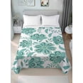 thumbnail image 4 of Queen Flat Sheet 90"x102", Turquoise Paisley Floral Soft Lightweight Bedding Flat Sheets Only, Boho Vintage Ethnic Flowers Brushed Microfiber Top Bed Sheet, Breathable StainResistant Bedsheets, 4 of 9