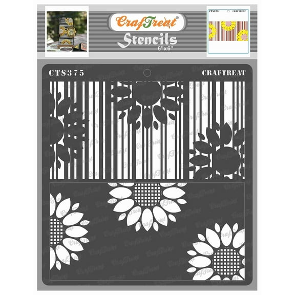 CrafTreat Checkered Pattern Rose Stencil for Painting - 12"x12"