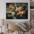 thumbnail image 2 of Designart "Golden Koi Harmony Japon s Yellow and Red III" Japanese Print on Natural Pine Wood, 2 of 5