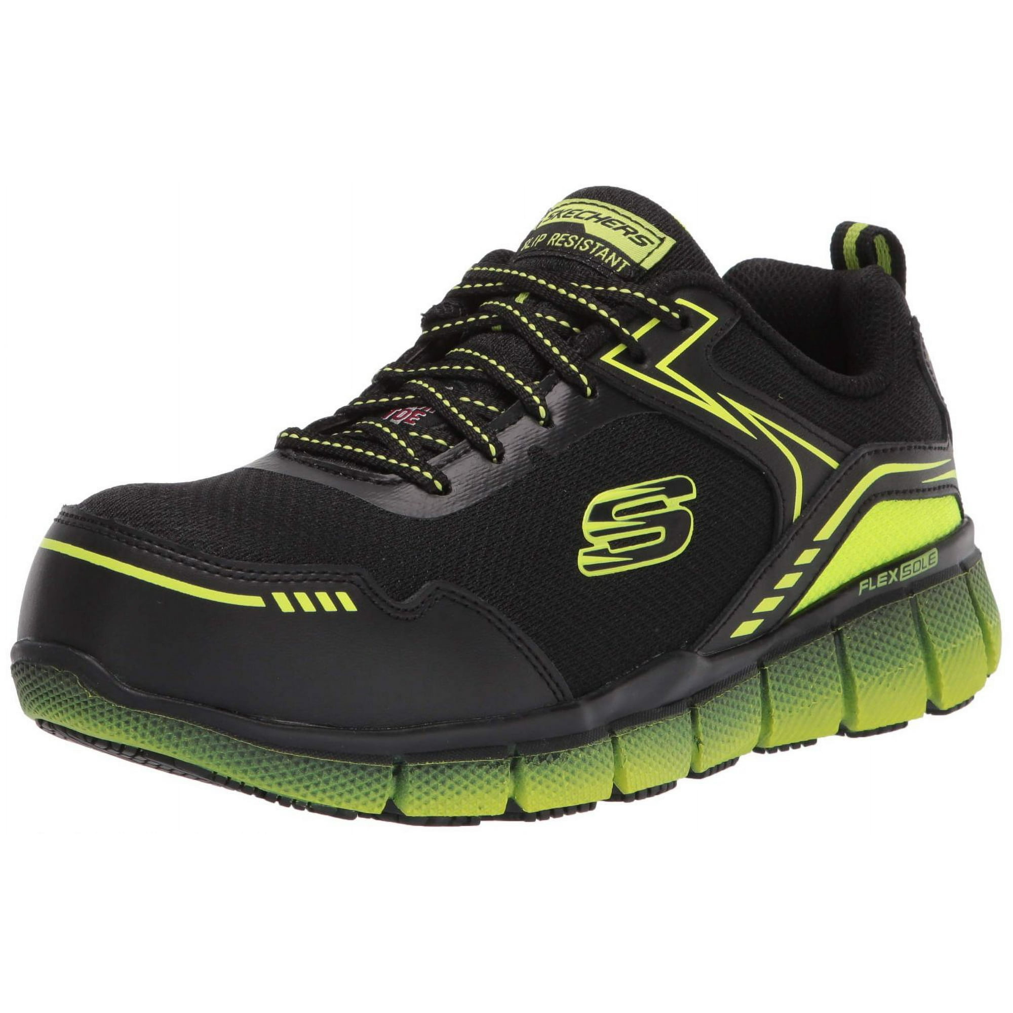 Skechers Mens Telfin Rieg Shoe Size 8.5 M US Color Black Lime Walmart