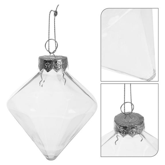 Hemoton 8 Clear Fillable Christmas Ornaments Creative Plastic Baubles for Holiday Decor Craft