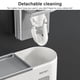 thumbnail image 5 of Soporte para cepillo de dientes Dispensador de pasta de dientes automático montado en la pared Juego de exprimidor Tazas Organizador de cosméticos Cajón, Rosa Scienceny LF0143-03B, 5 of 6