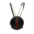 thumbnail image 1 of Pre-Owned Gucci Sherry Line Ophidia Chain Backpack 598661 Black Leather Women's GUCCI, 1 of 6