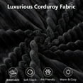 thumbnail image 4 of Deep Seat Corduroy Sofa, No Assembly Compressed Couch with Soft Cushions for Living Room & Apartments, Black, 4 of 9