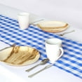 thumbnail image 2 of BalsaCircle 14" x 108" Gingham Checkered Table Runner Party Linens Blue, 2 of 5