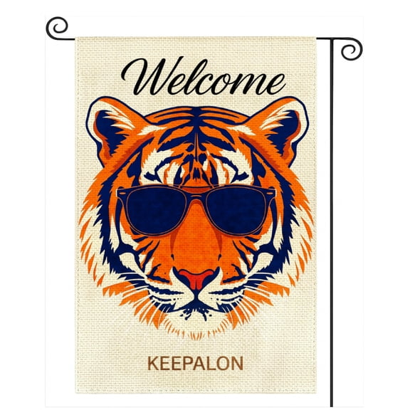 Rdsfhsp Welcome Cool Tiger Sunglasses Summer Garden Flag 12x18 Double Sided, Outdoor Yard Flags Holiday Decor for Home Lawn Outside