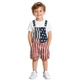 thumbnail image 5 of Ticikt Unisex Printed Overalls Short Romper, Festival Jumpsuits 4th of July Kids Overalls,Color:Red,Size:12-13 Years, 5 of 7