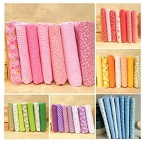 AUQ 7Pcs Assorted Fat Quarter Bundle Quilt Quilting Cotton Fabric Sewing DIY Set,25cm