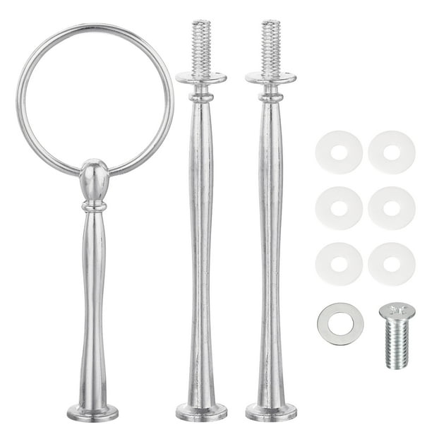 Uxcell 6 Set 3-Tier Cupcake Stand Hardware Fitting para Soporte de Cupcakes, Pequeño Arco Plateado