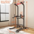 thumbnail image 3 of SogesPower 94.5"H Power Tower Pull Up Bar Station with Bands, 12 Adjustable Height Pull Up Bar Stand for Home Gym, Multi-Function Pull Up Dip Station Strength Training Fitness Equipment, 330LBS,Balck, 3 of 11