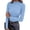 Light Blue, variant on PRETTYGARDEN Women's Fall Long Sleeve Fitted Shirts | Comfy Stretchy Cable Knit, Trendy Lettuce Trim Mock Neck, Casual Basic Tees, Cute Layering Tops, Fashion Clothing