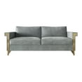 thumbnail image 2 of Castle Place Comtemporary Glam Velvet Upholstered Sofa, Silver Grey, 2 of 7