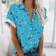 thumbnail image 5 of Mujeres Pantalones Cortos Casual Hawaii Impreso Manga Corta Blusa Superior, Regular Ajuste Sudadera de Verano Sexy, 5 of 5