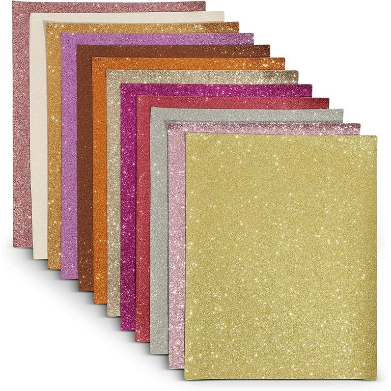 24 Count Glitter Fabric Sheets, 8 x 11.5 inches Single-Sided Shiny