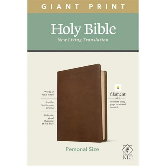 NLT Bible Géante Imprimée Taille Personnelle , Brun Rustique Simili Cuir