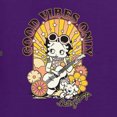 thumbnail image 5 of Wild Bobby Betty Boop Good Vibes Only Betty Boop Womens Long Sleeve T-Shirt, Purple, Small, 5 of 5