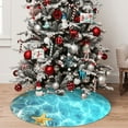thumbnail image 5 of Sikiie Coral And Seashell On The Beach 30-48 inches {designName} Print Christmas Tree Skirt Snowman Xmas Tree Skirt with Edge Christmas Decorations for Holiday Party36", 5 of 7