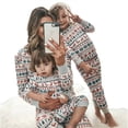 thumbnail image 2 of Viworld Christmas Family Matching Pajamas Set Women Men Boy Girl Baby Deer Snow Printed Tops+Pants Pjs Set Xmas Sleepwear Nightwear, 2 of 7