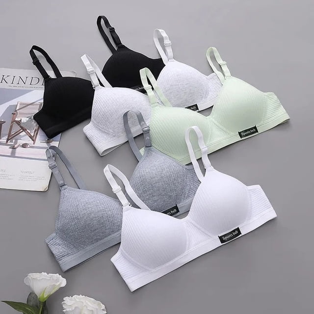 summer girl underwear cotton teenage young teen in bras cotton training bras for girls teenager bra small breast kids lingerieBlack75(AB) He Qiyong unisex