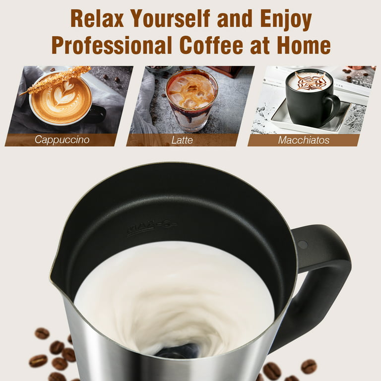 Secura Electric Milk Frother, Automatic Milk Steamer Warm or Cold Foam Maker for Coffee, Cappuccino, Latte, Stainless Steel Milk