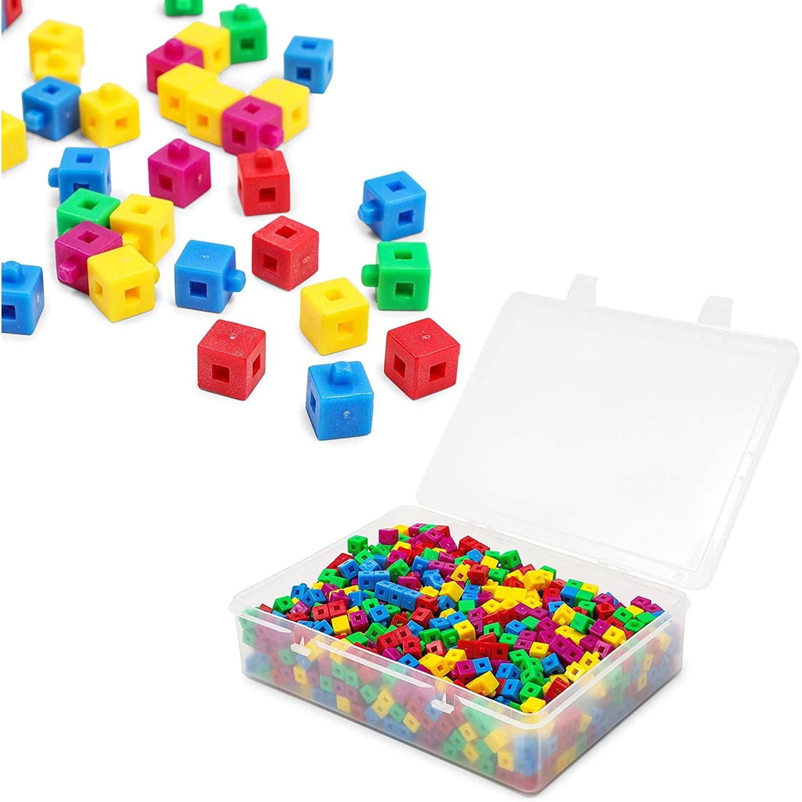 Plastic Counting Cubes 1cm  100 Pieces in 10 Colours  Patterns of Counters 