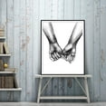 thumbnail image 6 of Love and Hand in Hand Wall Art Canvas, Black and White Sketch (Set of 3 Framed 11"x14"), 6 of 8