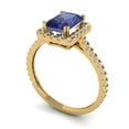 thumbnail image 2 of Solitaire with Accents Engagement Ring for Women - 1.86ct Simulated Tanzanite in 14K Yellow Gold Promise Ring, 2 of 6