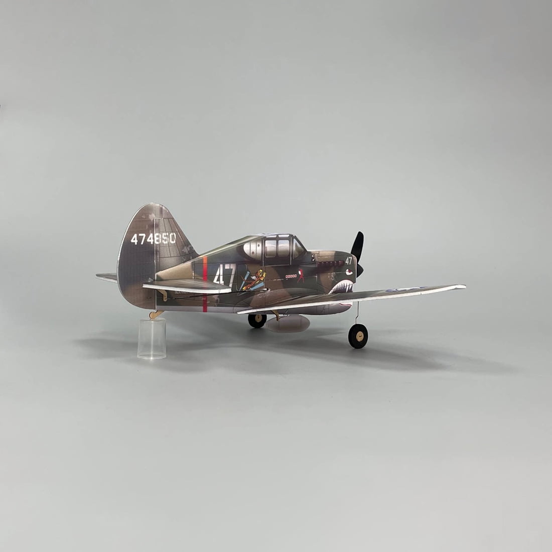 MinimumRC P-40 RC Airplane, Gyro-Stabilized Micro 4CH Fighter Flying Tigers RC Plane, Fixed-Wing Scale Model for Hobbyist (Left-Hand Throttle / 1 Battery)