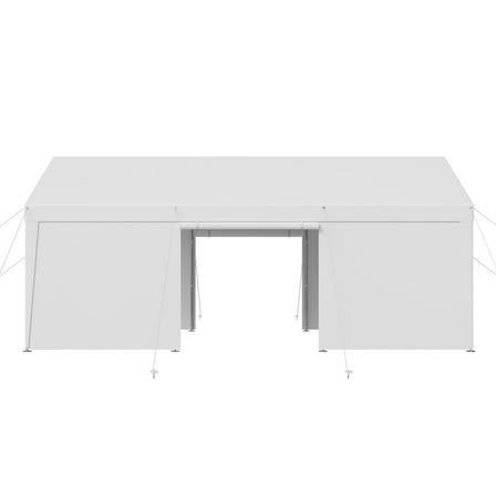 10x20FT Heavy Duty Carport Canopy with Sidewalls, Outdoor Car Shelter, White - Durable Vehicle Protection