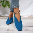 thumbnail image 5 of Viluyesy Flats for Womens, Square Toe Faux Suede 2026 Trendy Casual Dressy Work Loafers Shoes Blue US5.5, 5 of 8