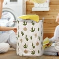 thumbnail image 3 of Patterned Linen Laundry Hamper Large Open Top for Bedroom or Bathroom - Durable -Linen Fabric Breathable Easy to Clean and Stylish Laundry Storage Solution, 3 of 5