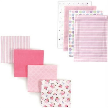 Luvable Friends Baby Girls' Flannel Receiving Blanket, 8-Pack, Choose Your Color