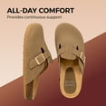 thumbnail image 4 of Chase & Chloe Women's Suede Clogs Adjustable Buckle Mules Cork Footbed Sandal Potato Shoes with Arch Support, 4 of 5
