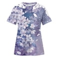 thumbnail image 5 of Camisas de Manga Corta para las Mujeres Impresión Cuello Redondo Suéter Encaje Camisa, Blusa de Verano Casual para las Mujeres, 5 of 5