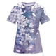 thumbnail image 3 of Camisas de Manga Corta para las Mujeres Impresión Cuello Redondo Suéter Encaje Camisa, Blusa de Verano Casual para las Mujeres, 3 of 5