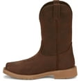 thumbnail image 3 of Justin Boot Company Men's Pecan Brown Water Buffalo Buster Top Square Steel Toe Work Boot, 3 of 7